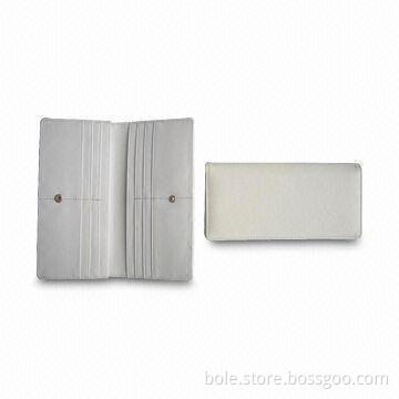 Womet's Wallets, Made of PU, Comes in White, with Multi-card Slots and Snap Closure